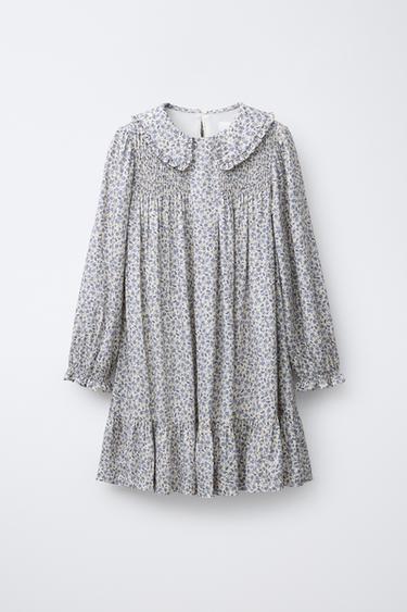 RUFFLED FLORAL DRESS - Ecru by Zara
