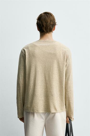 T-SHIRT MANCHES LONGUES JACQUARD RAYURES - rayures de Zara - Image 2