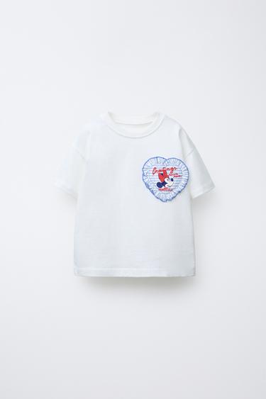 Zara MINNIE MOUSE © DISNEY HEART T-SHIRT - Oyster-white