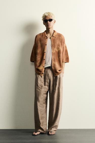 WASHED EFFECT RELAXED FIT KNIT SHIRT - Orange by Zara - Image 0