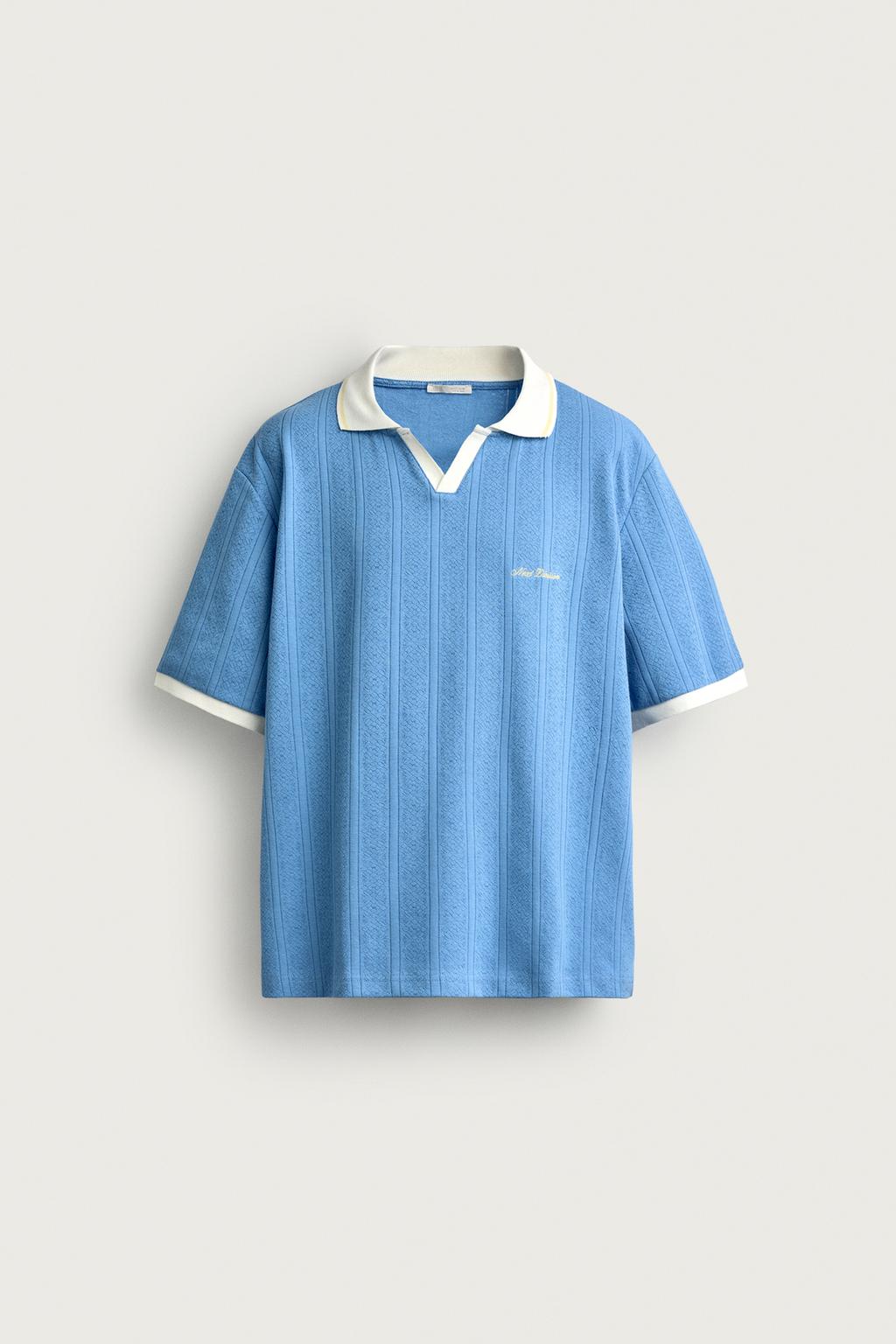 RELAXED FIT EMBROIDERED TEXT POLO SHIRT