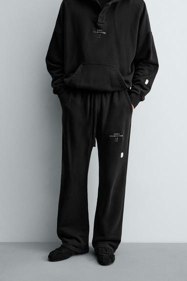 WIDE-LEG JOGGING TROUSERS X SR_A - Black by Zara