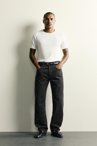 STRAIGHT-LEG JEANS - Black by Zara