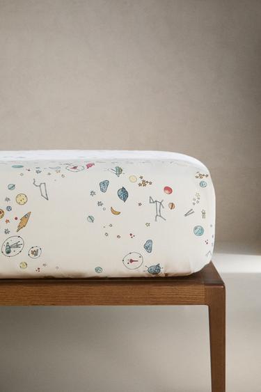 DRAP-HOUSSE ENFANT ESPACE - Écru / Bleu de Zara - Image 0
