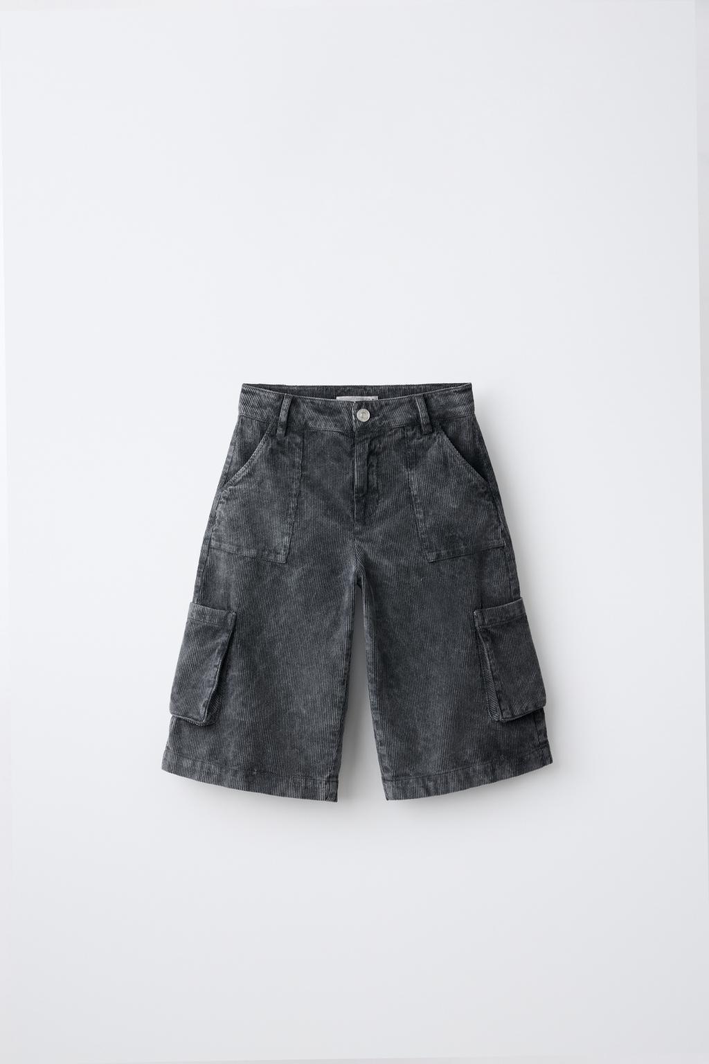 LONG CORDUROY CARGO BERMUDA SHORTS