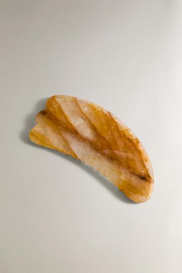 GUA SHA QUARTZ FACE MASSAGER - yellow by Zara - Image 1