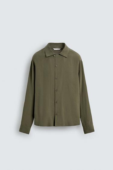 FLOWING RELAXED FIT SHIRT - Khaki by Zara