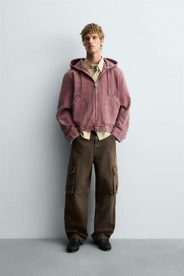 Zara WASHED HOODIE JACKET - Faded pink - Image 0