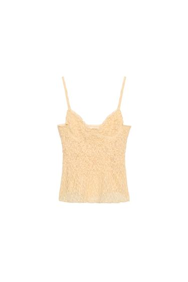 LACE GATHERED TOP