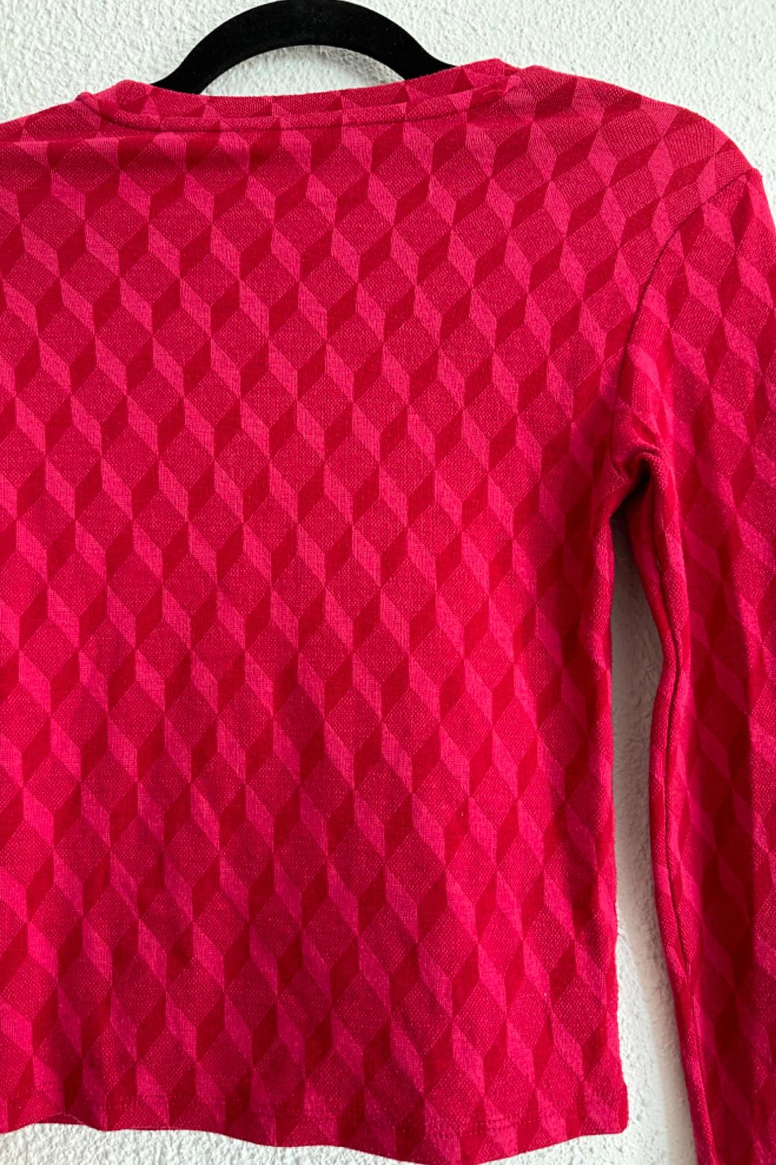 TOP /JERSEY ESTAMPADO ROMBOS ELÁSTICO - Image 4