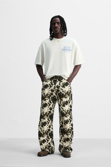 WASHED PRINT T-SHIRT - Oyster-white by Zara - Image 0