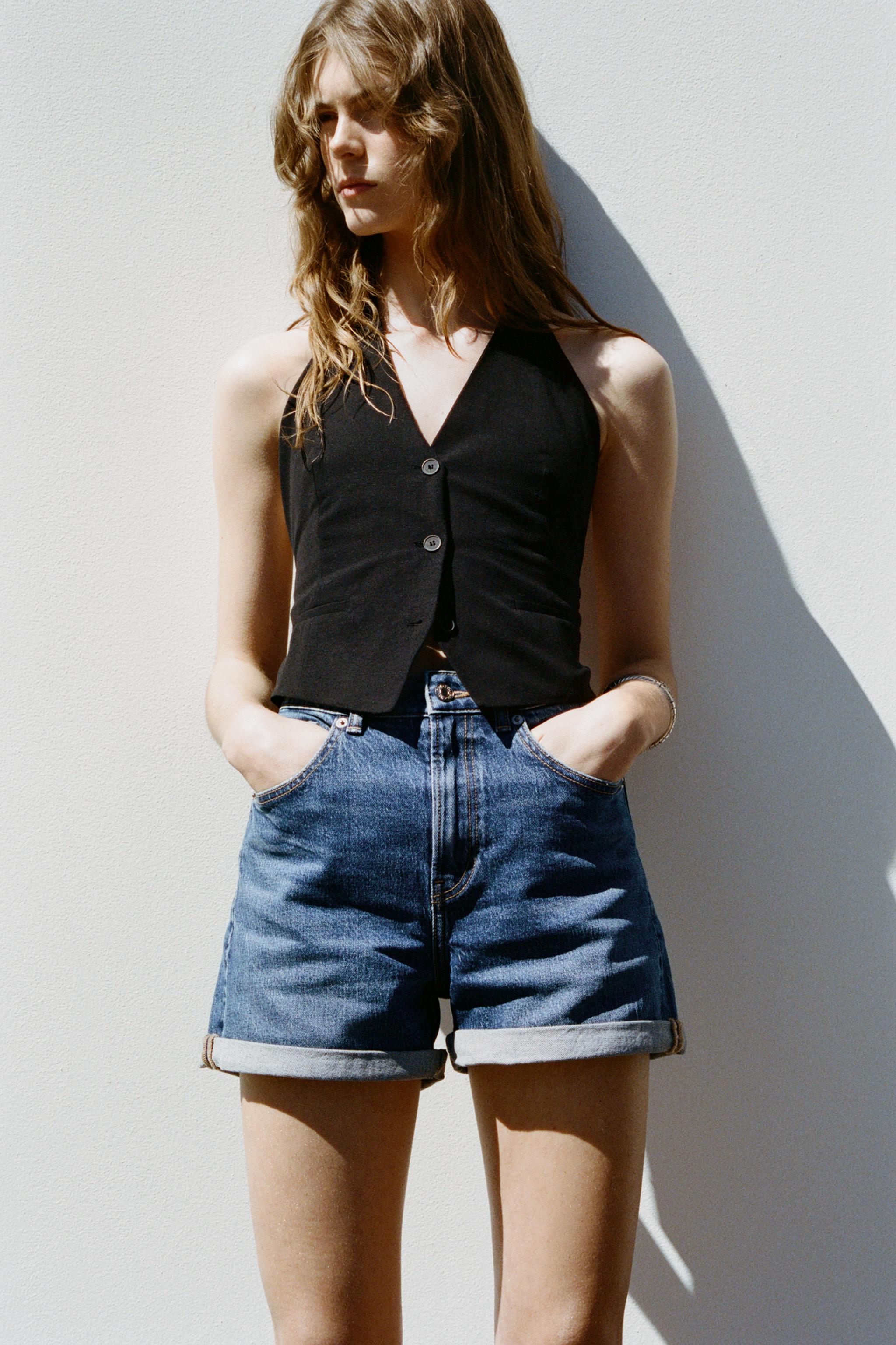 ZARA - ZARA ハイウエストパンツ ブルー 青 新品 Mの通販 by s