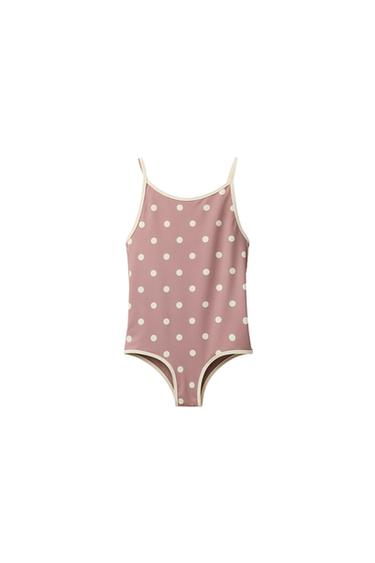 6-14 AÑOS/ BAÑADOR TOPOS VIVOS CONTRASTE - Marrón de Zara