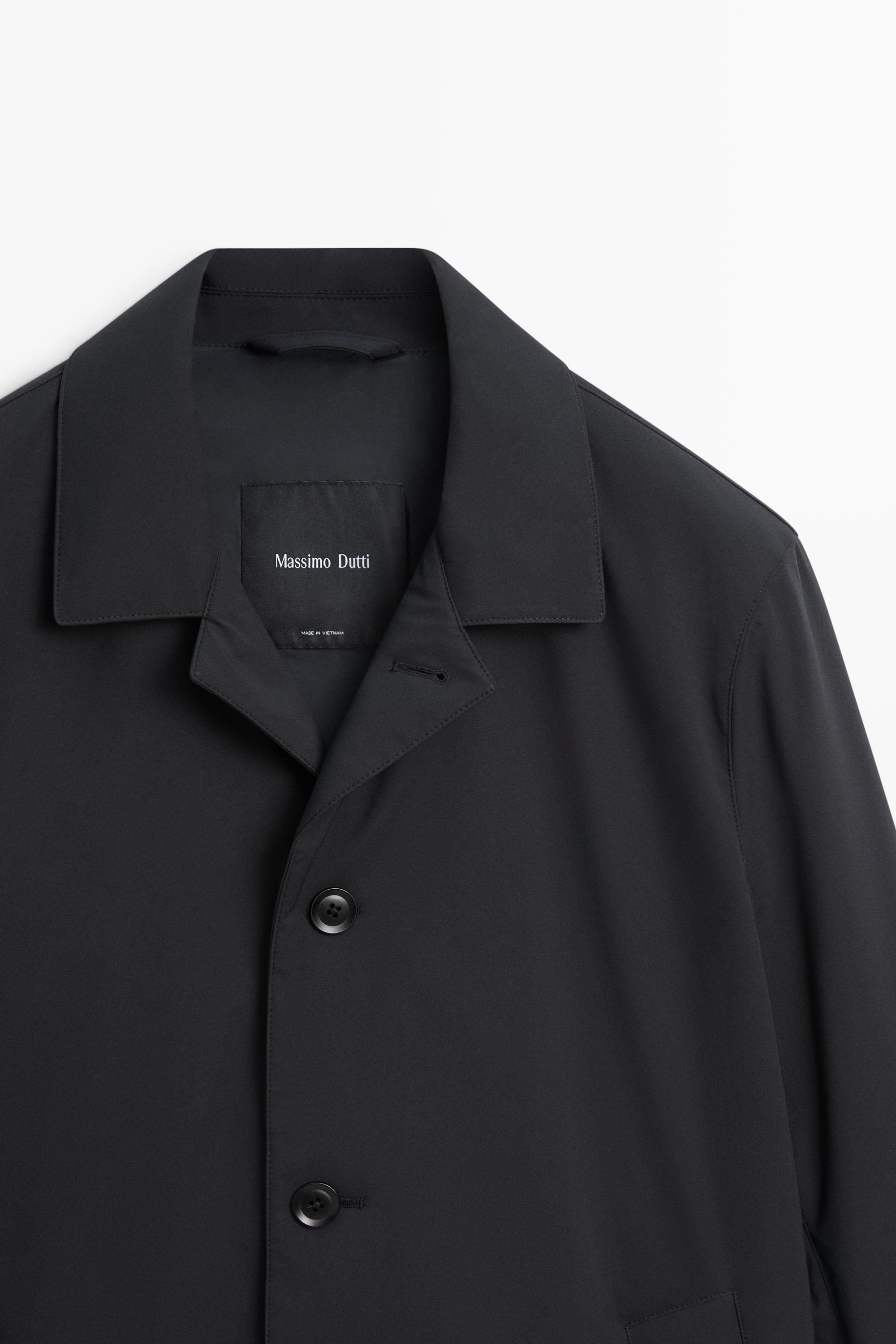 Long collar detail trench coat