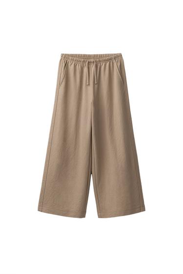 FLOWING WIDE-LEG TROUSERS - Light camel by Zara