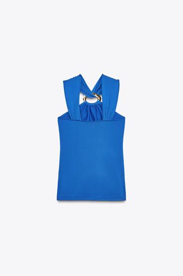 HALTER KNIT TOP - Blue by Zara - Image 7