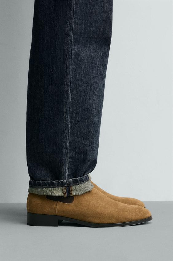 BOTA CHELSEA DE COURO - Marrom da Zara - Imagem 0