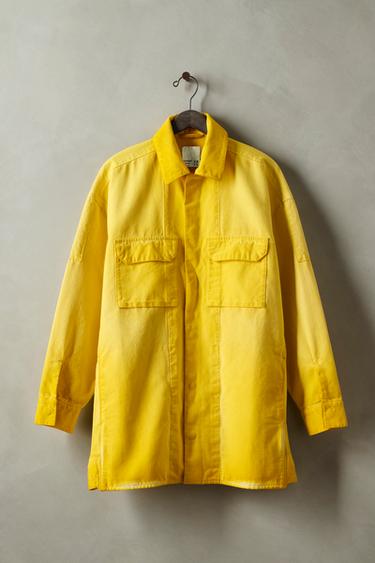 Zara WASHED CANVAS OVERSHIRT X SR_A - Yellow - Image 0