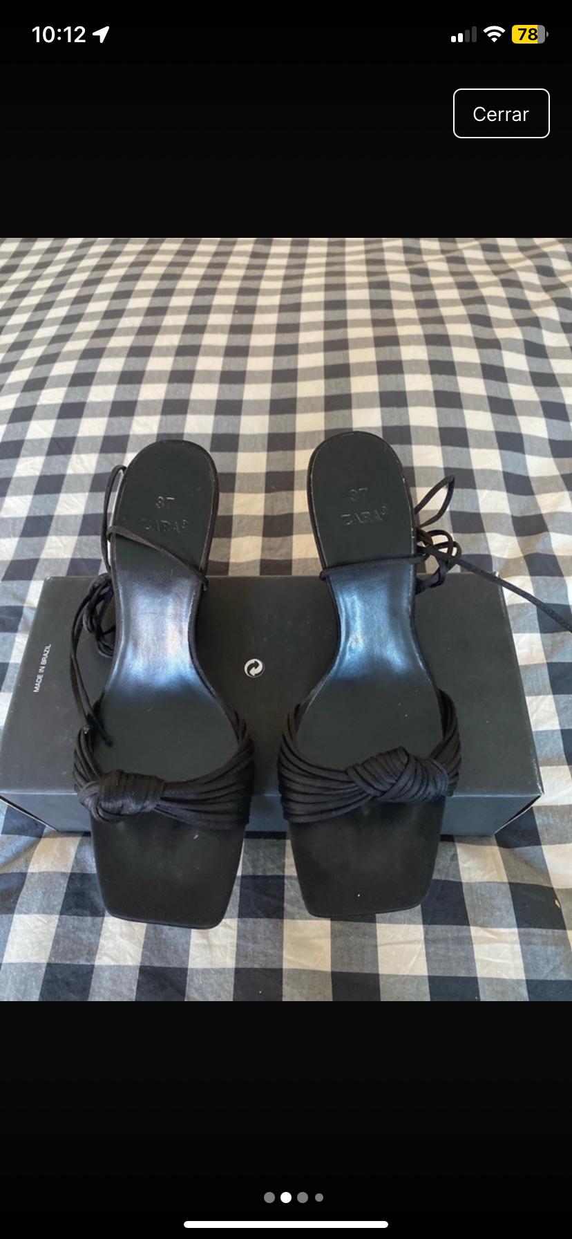 ZAPATOS DE TACÓN 8CM NEGROS ZARA TALLA 37 - Image 2