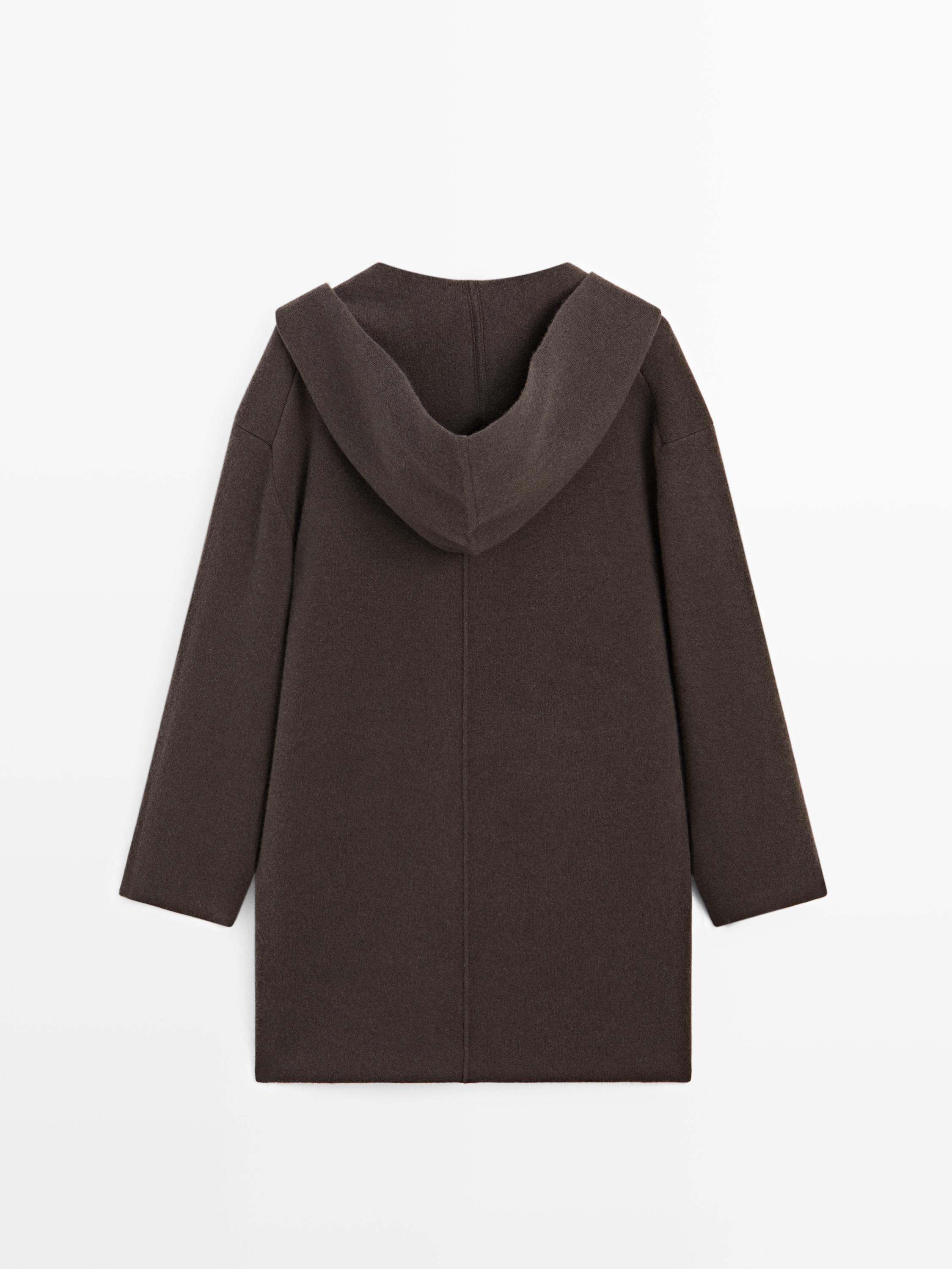 Long jacket with scarf hood detail