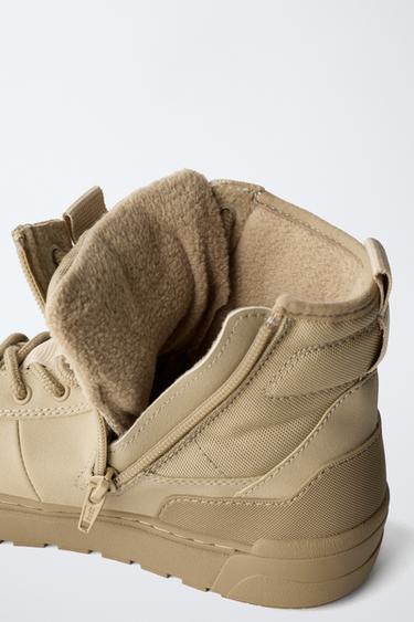 TECHNICAL HIGH-TOP SNEAKERS - Brown by Zara - Image 3