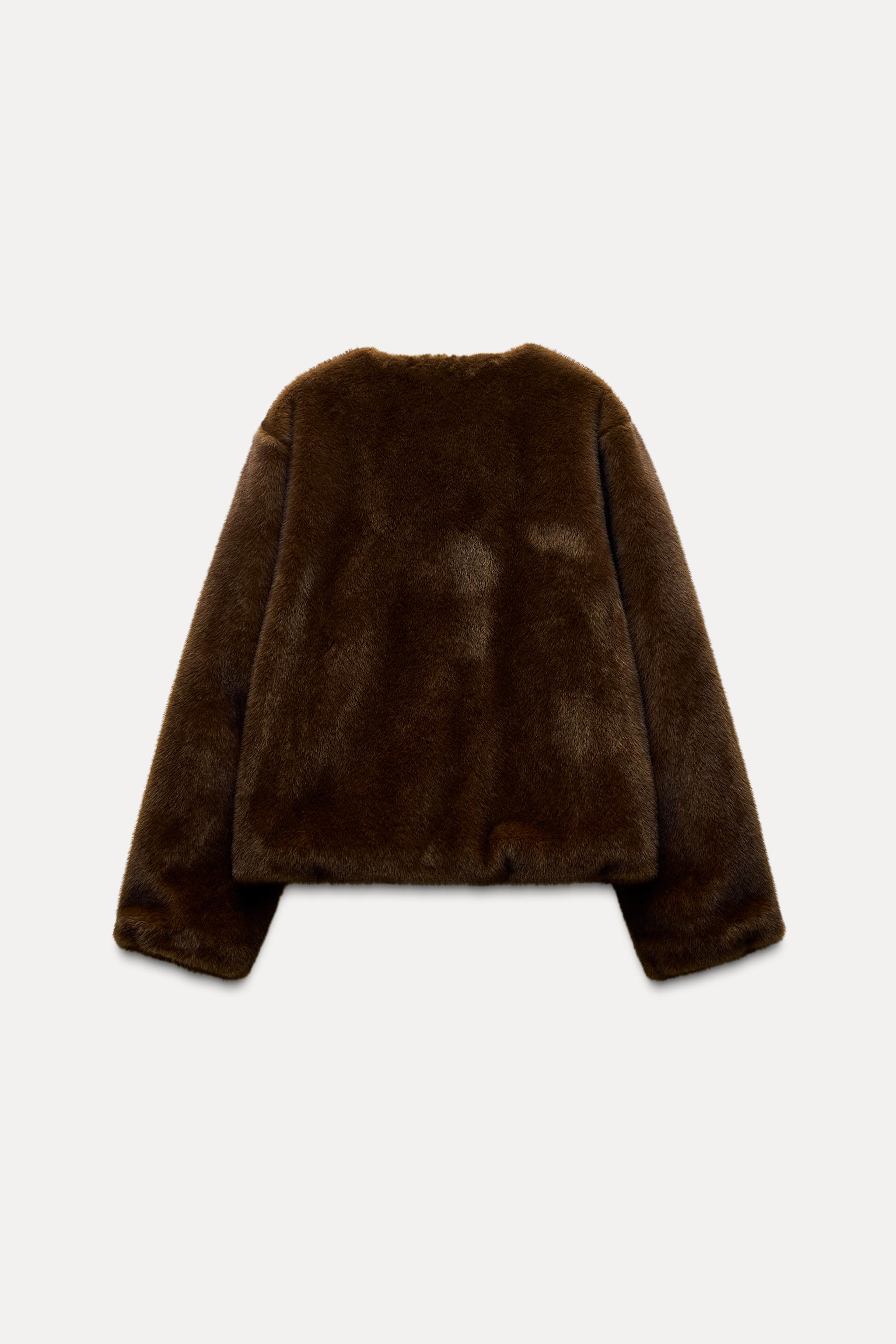 若者の大愛商品 ZARA | ミンク - ブローチジャケット フェイクファー Japan 日本 / ジャケット・アウター