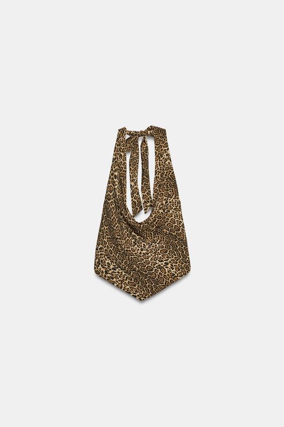 TOP HALTER ESTAMPADO ANIMAL - Leopardo de Zara - Imagen 0