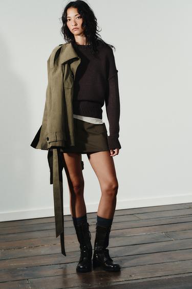 Zara CARGO SKORT - Dark brown - Image 0