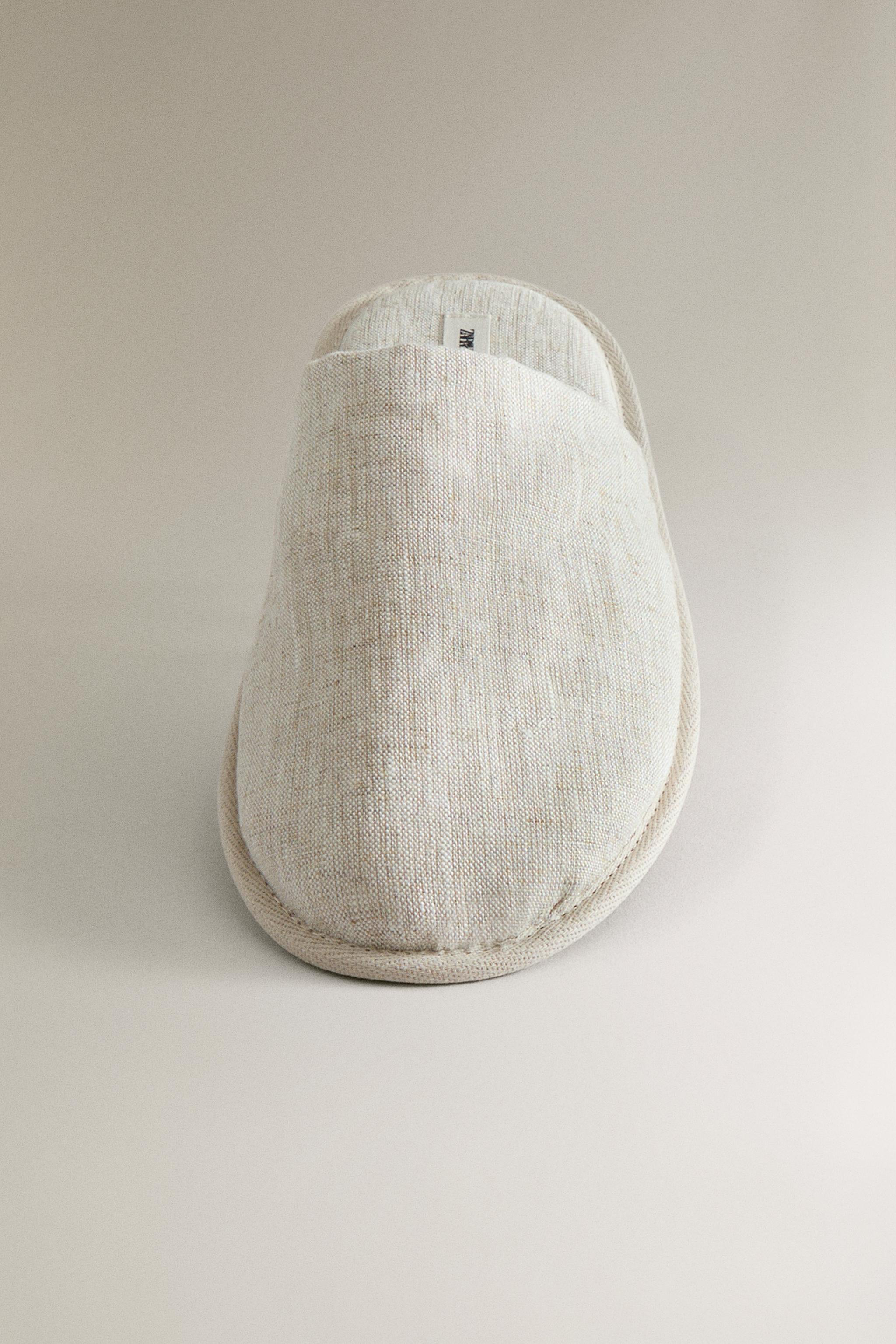 LINEN MULE SLIPPERS