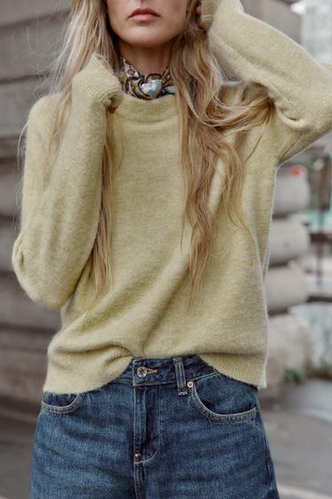 WOOL AND ALPACA SWEATER - Brown / Taupe by Zara