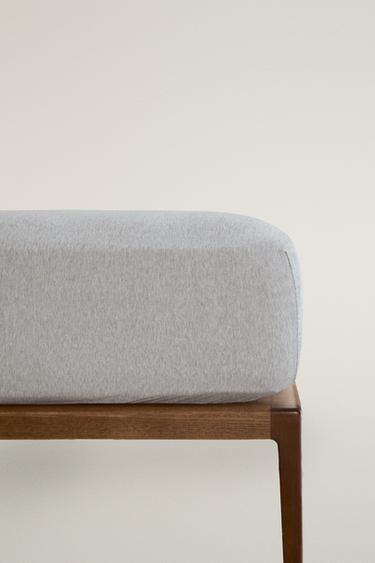 COTTON JERSEY FITTED SHEET — Gray 1