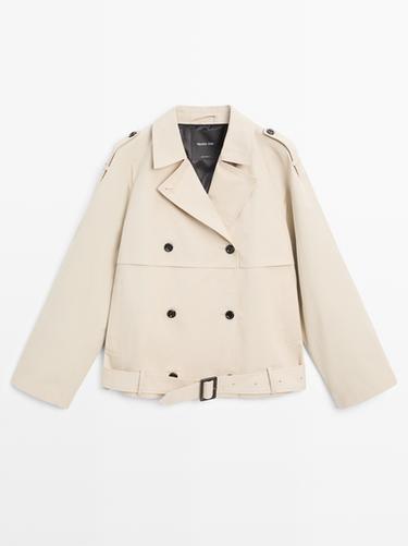 Zara Short trench coat with belt detail - Beige