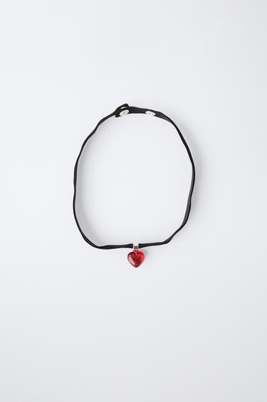 VAMPIRE COSTUME HEART CHOKER NECKLACE - Red by Zara