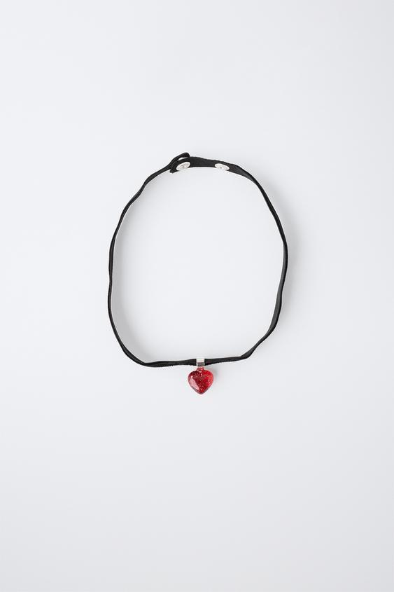 COLLAR CHOKER CORAZÓN DISFRAZ VAMPIRESA - Rojo de Zara - Imagen 0