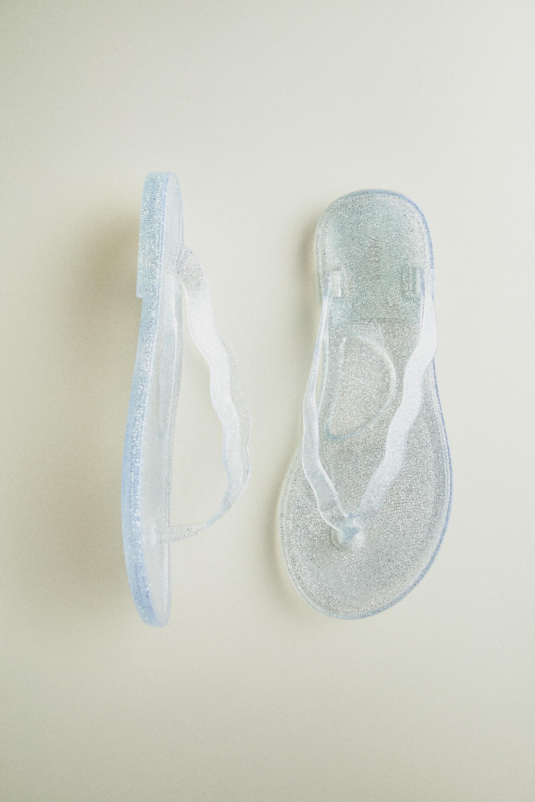 GLITTER SANDALS — Transparent