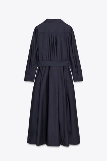 ZW COLLECTION POPLIN SHIRT DRESS - Navy blue by Zara - Image 5