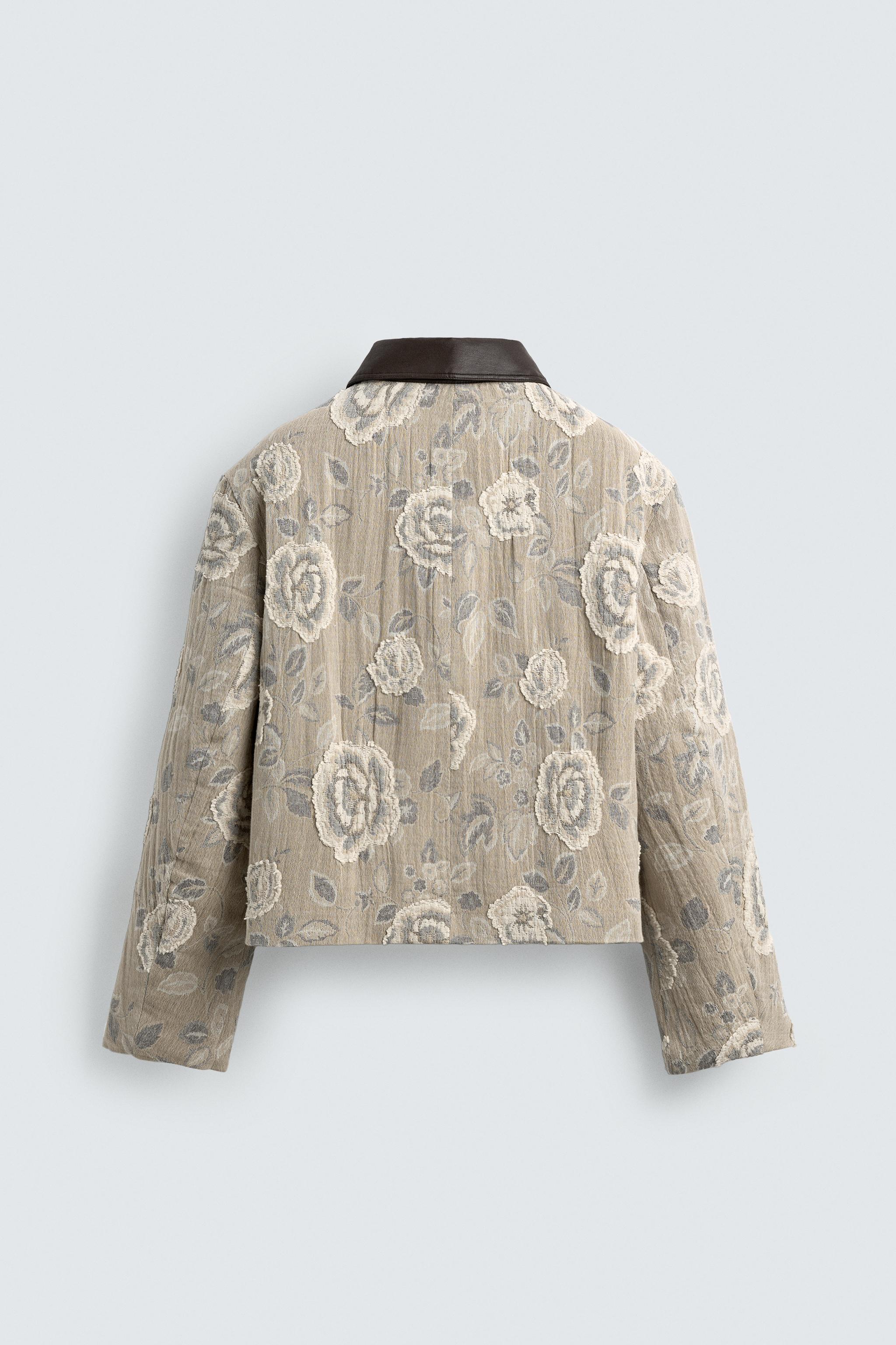 BLOUSON JACQUARD FLORAL IRRÉGULIER