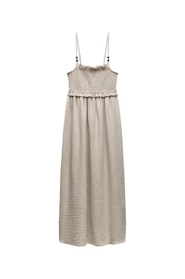MIDI DRESS WITH SMOCKED DETAIL