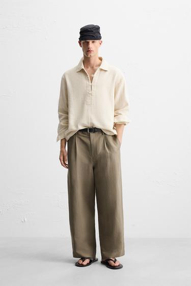 Zara Krem rengi - DOKULU POLO GÖMLEK - 0 görseli