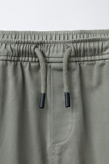 PANTALON DE JOGGING CARGO À ÉTIQUETTE - Kaki clair de Zara - Image 2