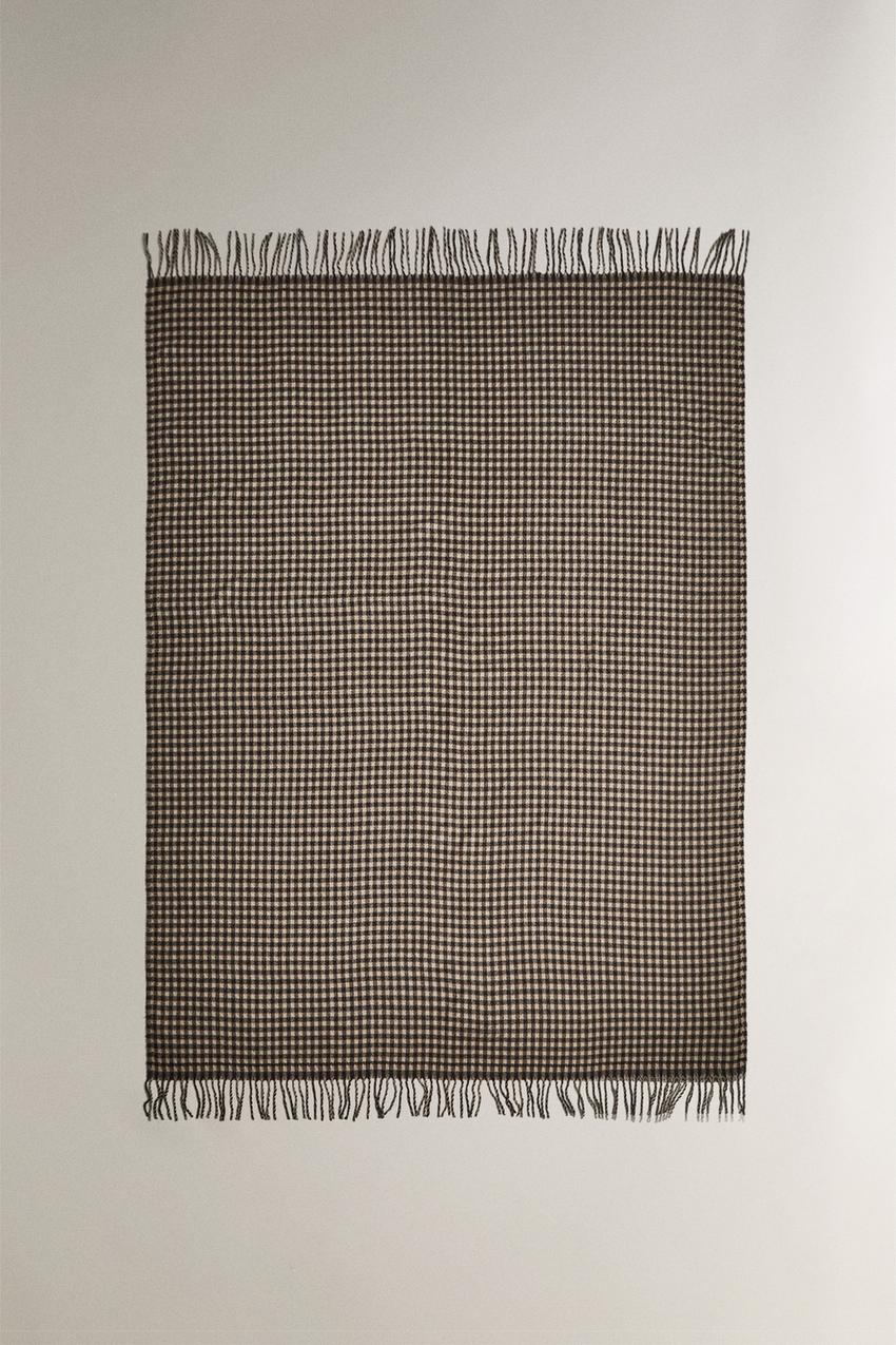Zara Home Check Fringing Blanket