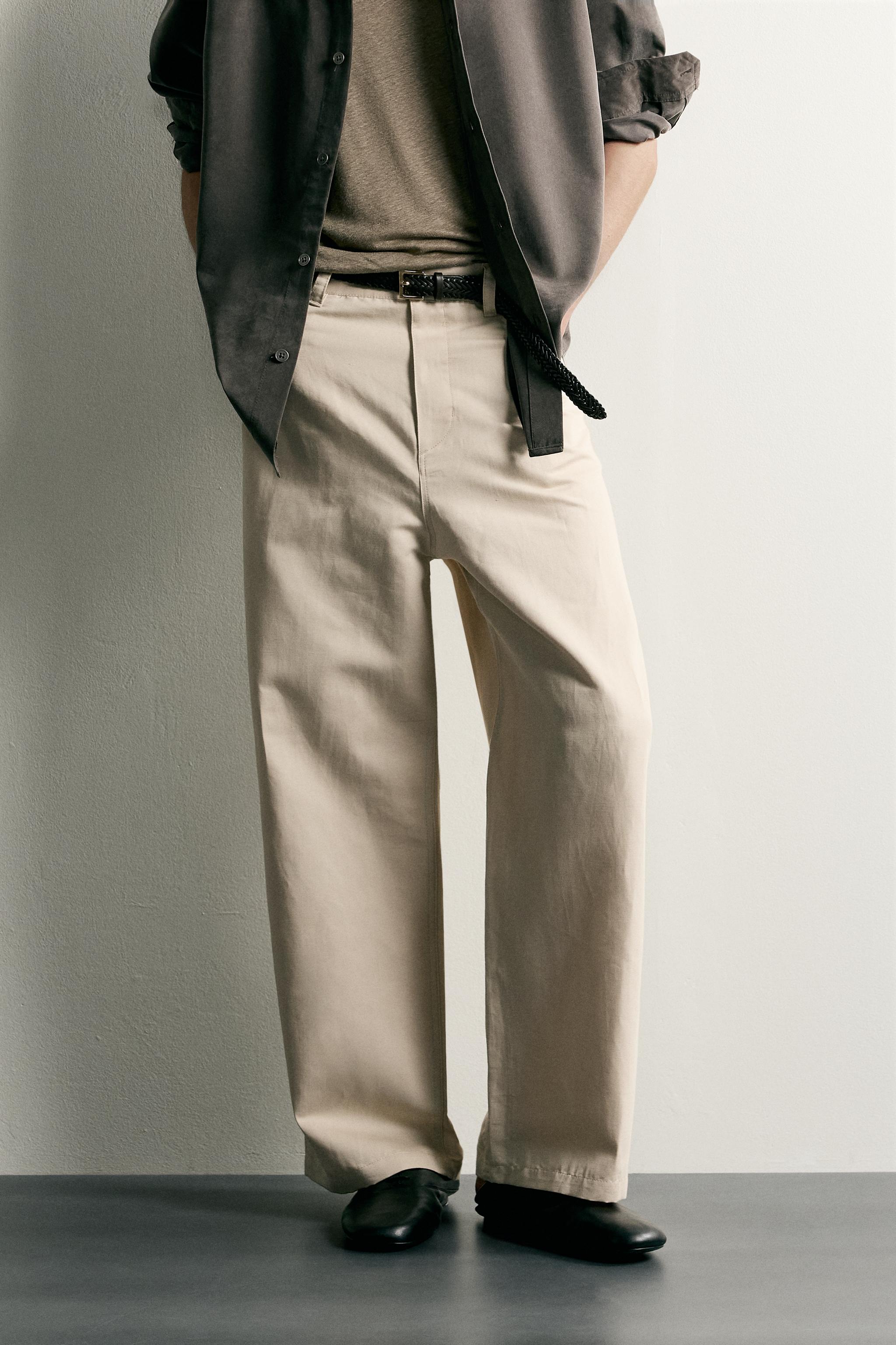 COTTON-LINEN RELAXED-FIT TROUSERS