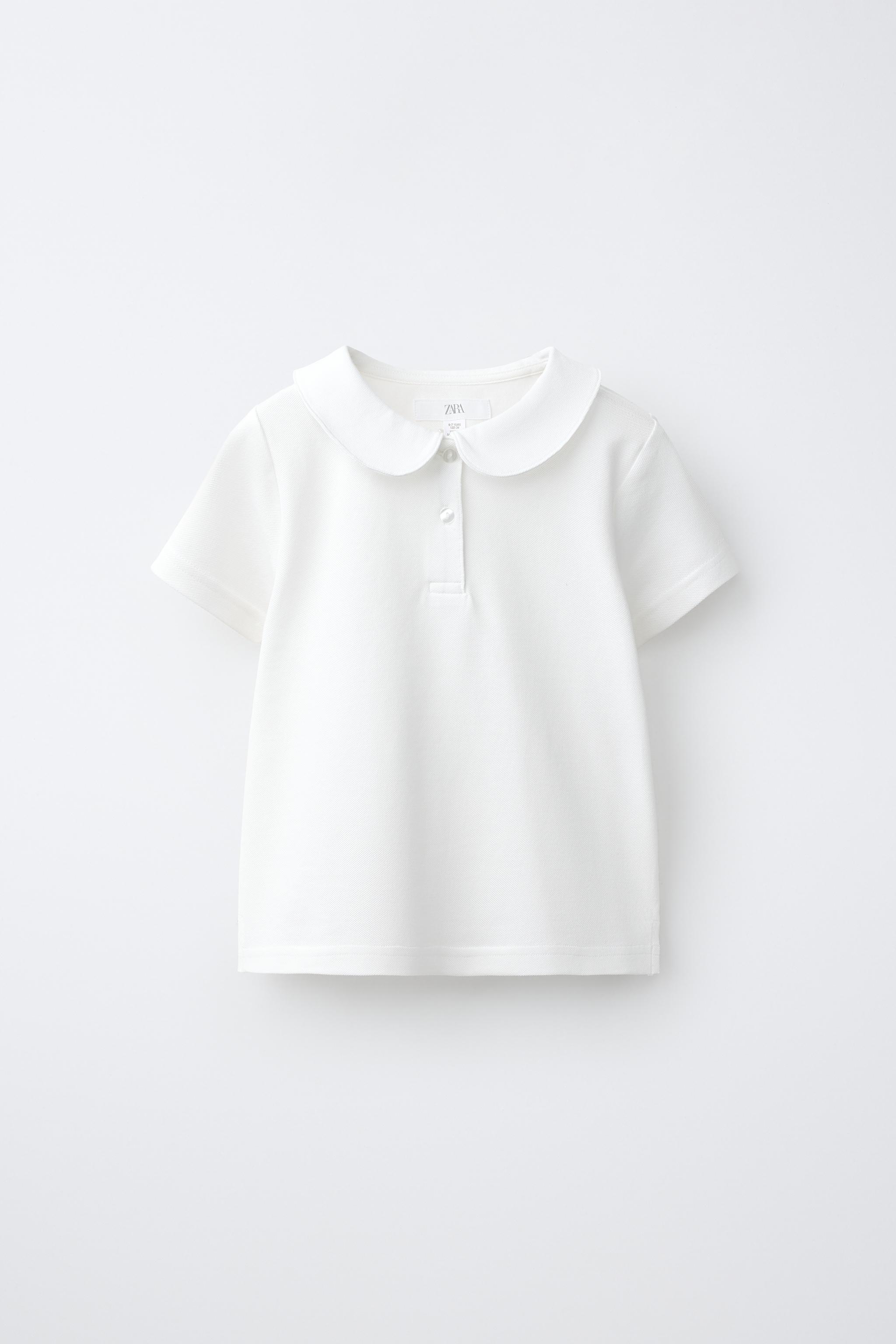 PETER PAN COLLAR PIQUÉ POLO — White