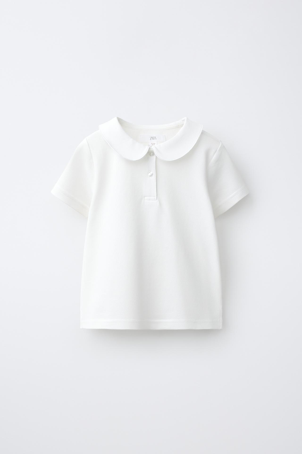 PIQUÉ PETER PAN COLLAR POLO — White