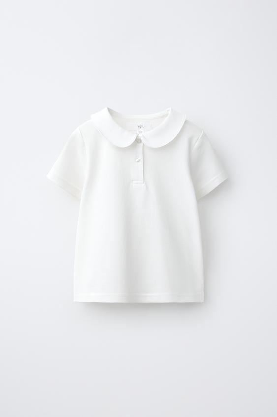 PIQUÉ-POLO MED PETER PAN-KRAVE - Hvid fra Zara - Billede 0