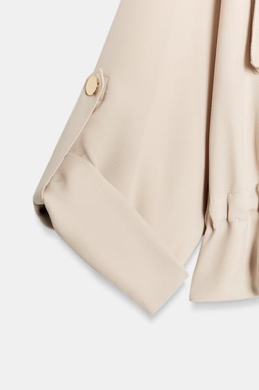 VESTE SAFARI À MANCHES RETROUSSÉES - Beige de Zara - Image 7