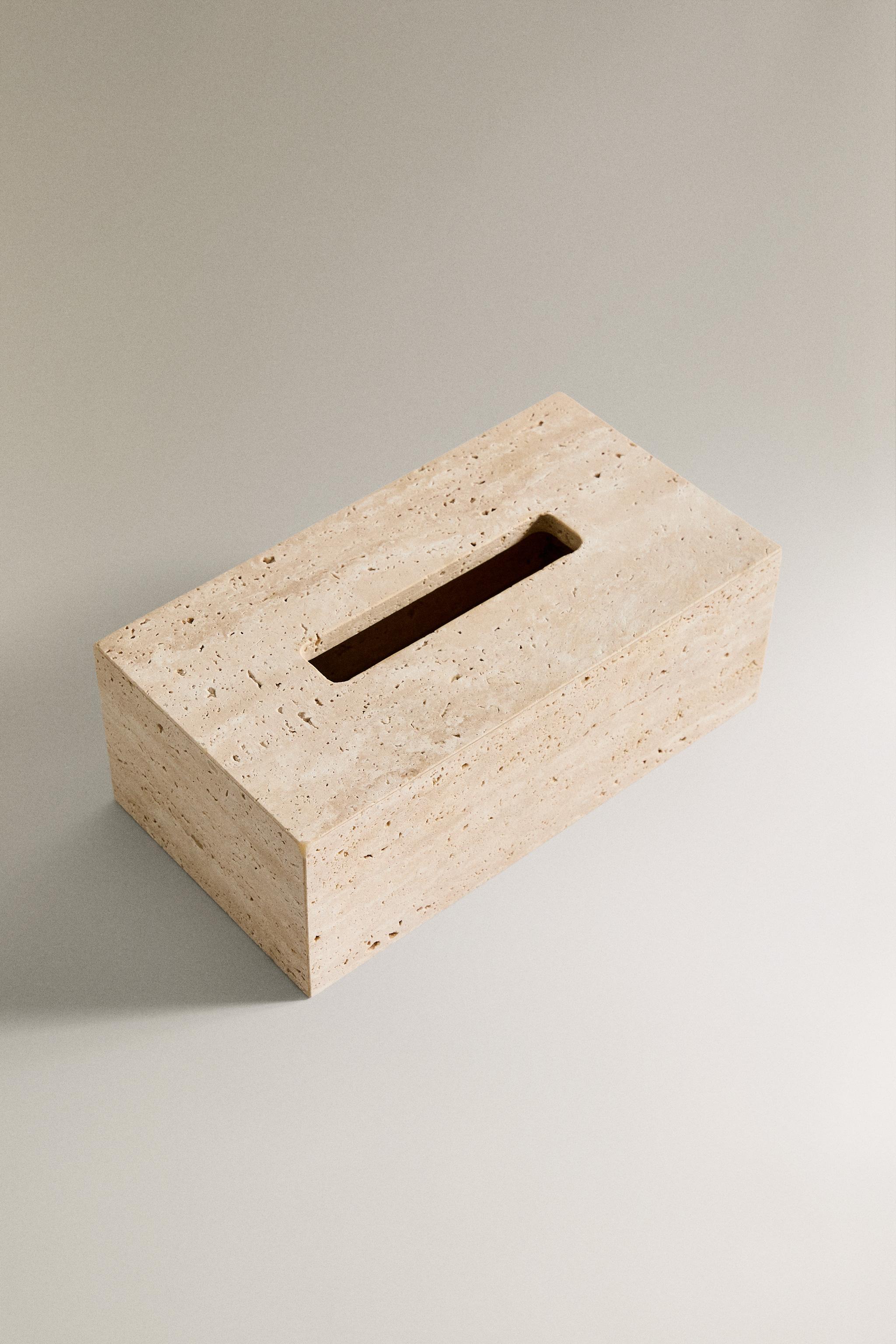 BEIGE MARBLE TISSUE BOX — Beige