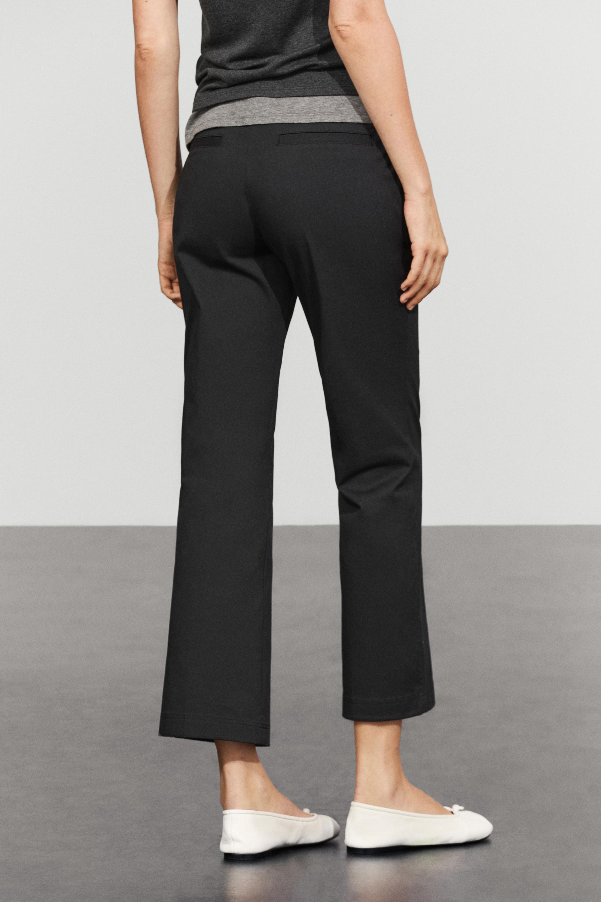 Cotton blend kick flare pants
