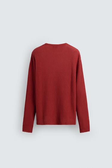 TEXTURED KNIT SWEATER - Brick by Zara - Image 7