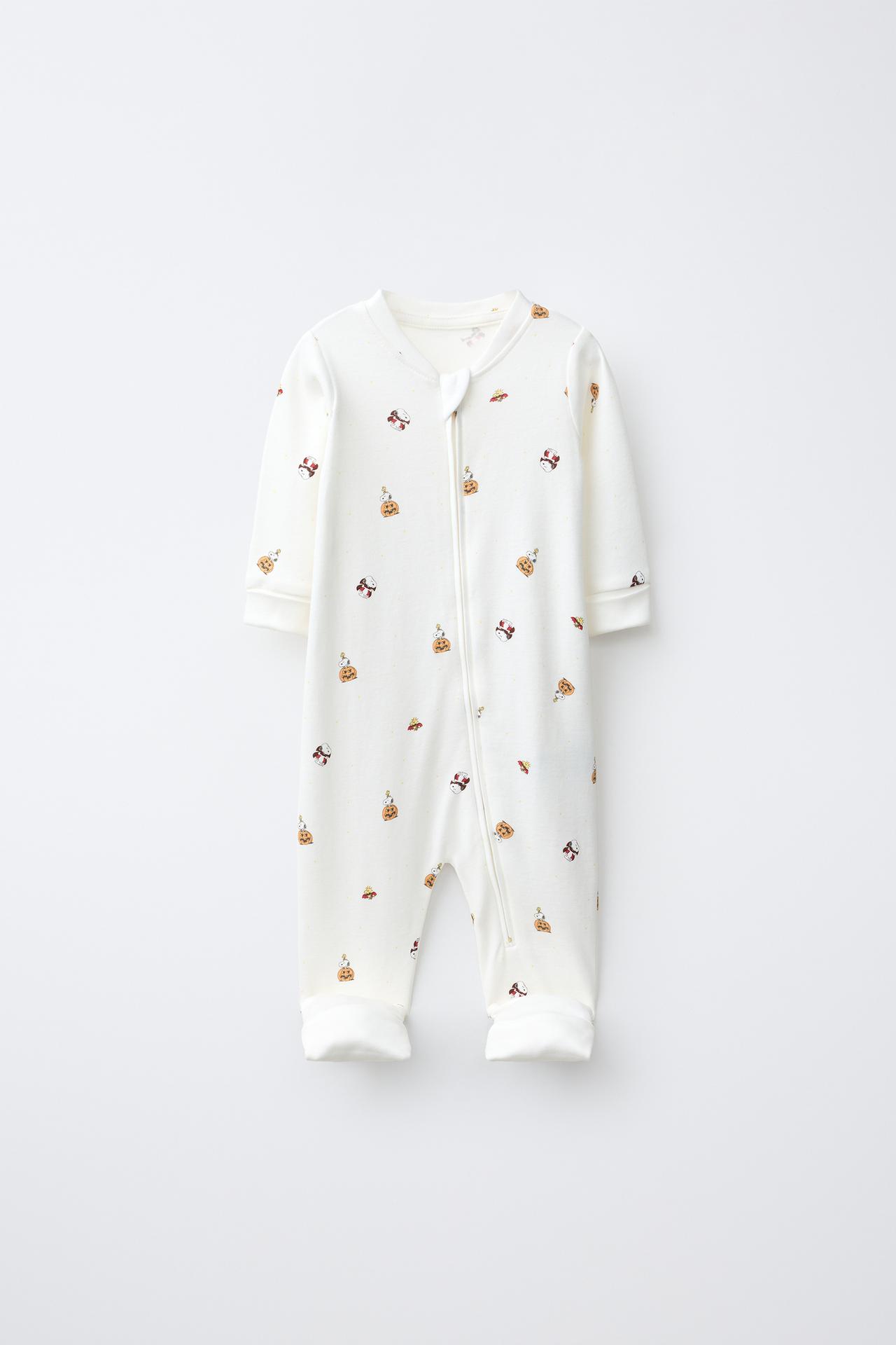 SNOOPY PEANUTS™ COSTUME CONVERTIBLE FOOTED PYJAMAS — Ecru